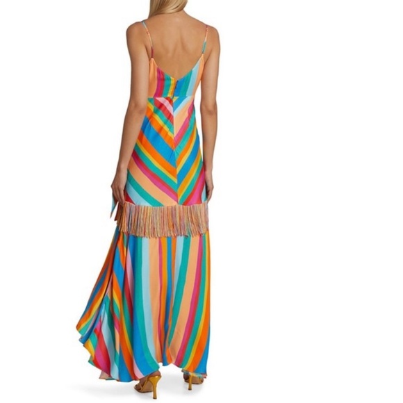 NWT farm rio striped scarf wrap maxi dress in rainbow - Picture 4 of 11